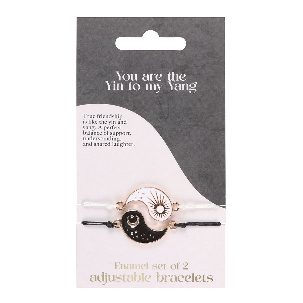Something Different - Pair of Yin Yang Best Friend Charm Armband - Zwart/Wit